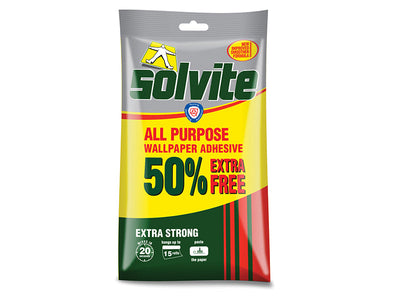 Solvite All Purpose Wallpaper Paste Sachet 10 Roll + 50% Free – – Now available at MTN Shop UK.