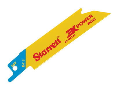 Starrett B418-5 Bi-Metal Reciprocating Blade, Metal Straight 100mm 18 TPI (Pack 5) – – Now available at MTN Shop UK.