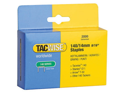Tacwise 140 Heavy-Duty Staples 14mm (Type T50 G) (Pack 2000) – – Now available at MTN Shop UK.