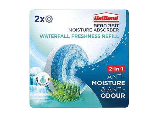 UniBond Aero 360 Moisture Absorber Waterfall Freshness Refill (Pack 2) – – Now available at MTN Shop UK.