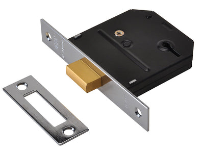 UNION ES-DL Essentials 3 Lever Mortice Deadlock Chrome 65mm 2.5in Visi – – Now available at MTN Shop UK.