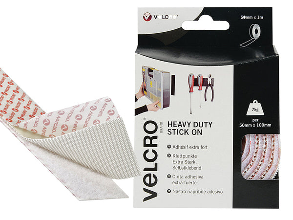 VELCRO® Brand VELCRO® Brand Heavy-Duty Stick On Tape 50mm x 1m White – – Now available at MTN Shop UK.