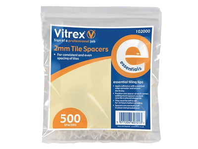 Vitrex Essential Tile Spacers 2mm (Pack 500) – – Now available at MTN Shop UK.