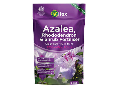 Vitax Azalea, Rhododendron & Shrub Fertilizer 0.9kg Pouch – – Now available at MTN Shop UK.