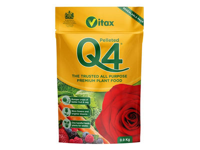 Vitax Q4 Pelleted Fertilizer 0.9kg Pouch – – Now available at MTN Shop UK.