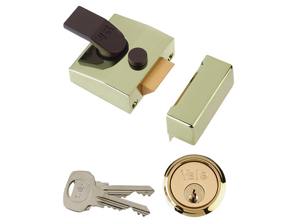 Yale Locks 85 Deadlocking Nightlatch 40mm Backset Brasslux Finish Box – – Now available at MTN Shop UK.