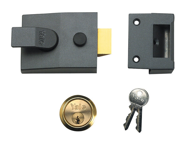 Yale Locks 88 Standard Nightlatch 60mm Backset DMG Finish Satin Chrome Cylinder Box – – Now available at MTN Shop UK.