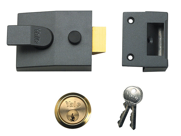 Yale Locks 89 Deadlock Nightlatch 60mm Backset DMG Finish Satin Chrome Cylinder Box – – Now available at MTN Shop UK.