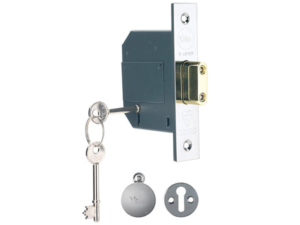 Yale Locks PM562 Hi-Security BS 5 Lever Mortice Deadlock 68mm 2.5in Polished Chrome – – Now available at MTN Shop UK.