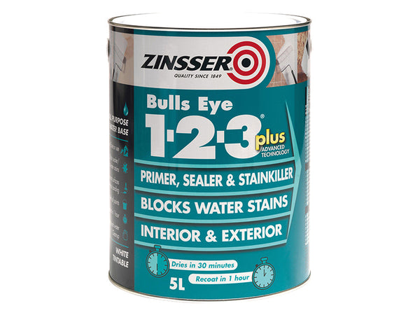 Zinsser Bulls Eye® 1-2-3 Plus Primer, Sealer & Stain Killer White 1 litre – – Now available at MTN Shop UK.