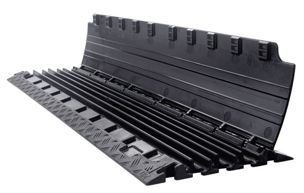 Adam Hall Defender NANO Cable Protectors - 6 Channels – Flat, narrow non-slip 6-channel cable protector with integrated connectors for indoor and outdoor uses; Black/Yellow & Black; Dimensions: 100x28x3.2 cm; Made in Germany – Now available at MTN Shop UK. - imagen 4
