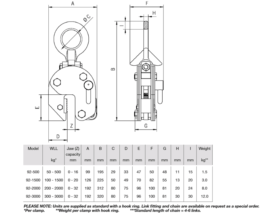 Camlok Vertical Plate Clamps with Safety Lock - imagen 3