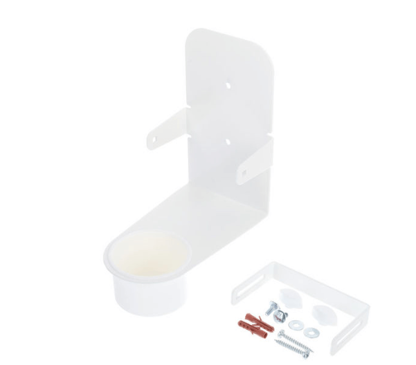 K&M Wall Mounted Hand Sanitizer Holder – K&M Disinfectant Stand Holder is a sturdy holder for a disinfectant for space-saving wall mounting. Holder made of steel, white powder-coated. Easy to mount using the screws supplied. – Now available at MTN Shop UK. - imagen 3