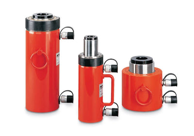 Yale Hollow Double Acting Hydraulic Cylinder YCH – The applications are the same as for the single-acting hollow cylinders shown on the opposite page, but for this model range, the return of the piston is done hydraulically by means of the second oil port. – Now available at MTN Shop UK.
