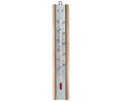 Thermometer Wall Beech Silver