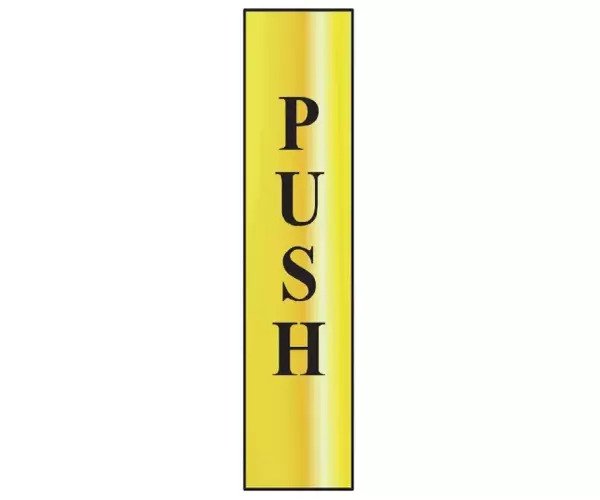 Push Vertical - Polished Brass Effect