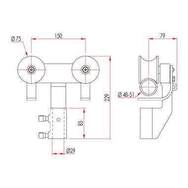 Doughty Standard Barrel Trolley (Aluminum). Supplied by MTN Shop EU - imagen 3