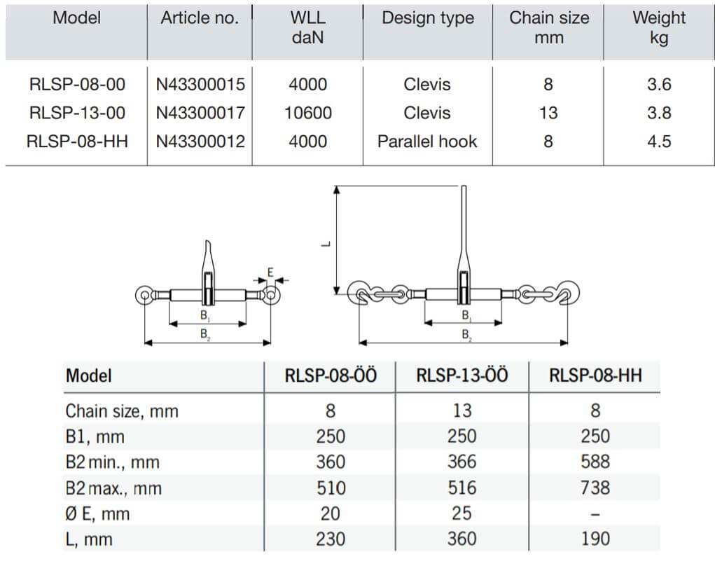 Yale RLSP Ratchet Load Binders – Lashing capacity 4000 - 10600 daNThe load binder is a universal tool to restrain and secure loads and freight. – Now available at MTN Shop UK. - imagen 2