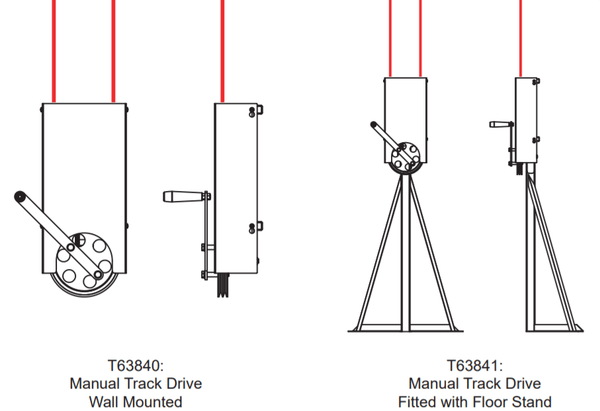 Doughty SixTrack- Manual Track Drive – Designed for hauling curtains these drives are fitted a part of the continuous loop hauling line. Each drive unit incorporates a hauling line tensioning system. – Now available at MTN Shop UK.