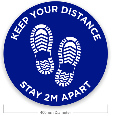 Lemark Social Distancing Floor Stickers 400mmDia. 'Keep Your Distance'' – ✔Printed with the text “KEEP YOUR DISTANCE STAY 2M APART” ✔Colour: Yellow/Black ✔Anti-scratch design ✔indoor and outdoor use – Now available at MTN Shop UK.