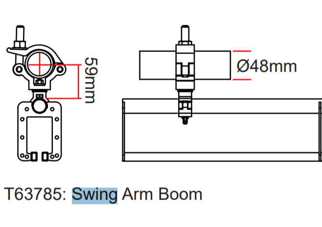 Doughty Sixtrack- Swing Arm Boom – The Six Track Swing Arm Boom designed to clamp ⌀48-51mm scaffold tubes & lighting bars to ⌀25mm top tube of the rail sections. Fast Delivery. – Now available at MTN Shop UK. - imagen 2
