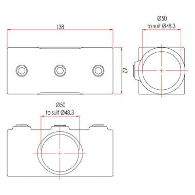 Key Clamp: Doughty Two Socket Cross. Supplied by MTN Shop EU - imagen 3