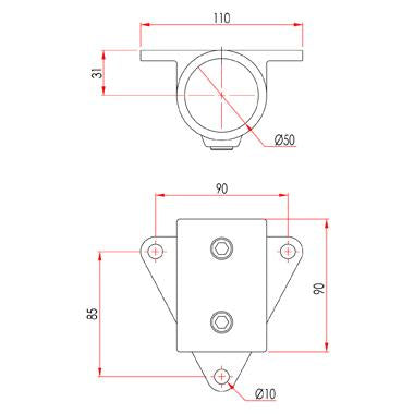 Key Clamp: Doughty Side Palm Fixing. Supplied by MTN Shop EU - imagen 2