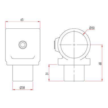 Key Clamp: Doughty Internal Swivel Tee. Supplied by MTN Shop EU. - imagen 2