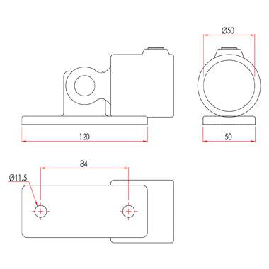 Key Clamp: Doughty Swivel Base. Supplied by MTN Shop EU - imagen 2