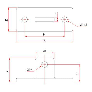 Doughty Pipeclamp Swivel Base Section (Male) supplied by MTN Shop EU - imagen 2