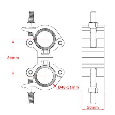 Doughty Light Parallel Coupler- Fits ⌀48mm-51mm Tube- MTN Shop EU - imagen 5