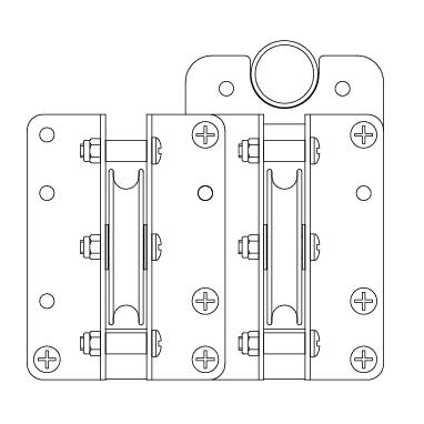 Doughty Sixtrack- Twin Head Pulley – Diverts the hauling line from horizontal to vertical to enable a drive unit or weighted pulley to be used. This head pulleys can be mounted left or right. – Now available at MTN Shop UK.