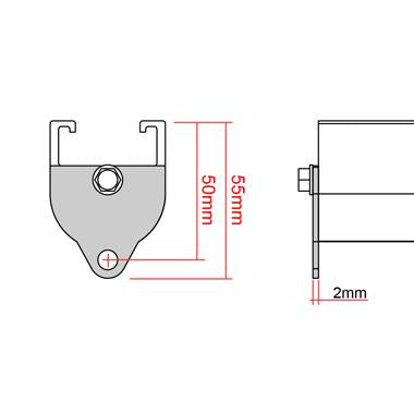 Doughty Rail - End Stop – The End Stop is a plate used to end Doughty rail. Secured in place with a self tapping screw (included), it features a hole for the curtain to be attached. – Now available at MTN Shop UK. - imagen 4