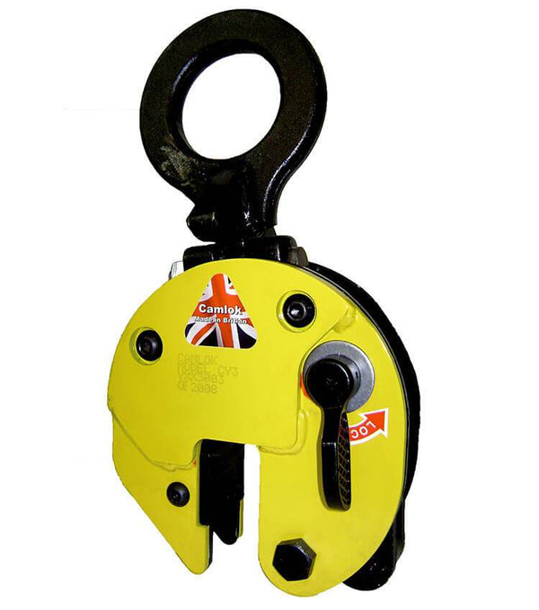 Camlok Vertical Plate Clamps CY 100-3000Kg with Hinged Hook Ring – The Camlok Vertical Plate Clamps with hinged hook rings can be used for the safe handling of the plate at various angles. Fast & International Delivery now – Now available at MTN Shop UK.