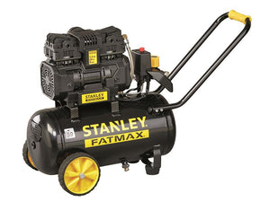 STANLEY Fatmax portable air compressor with wheels, oil-free motor and horizontal tank for workshop and garage use