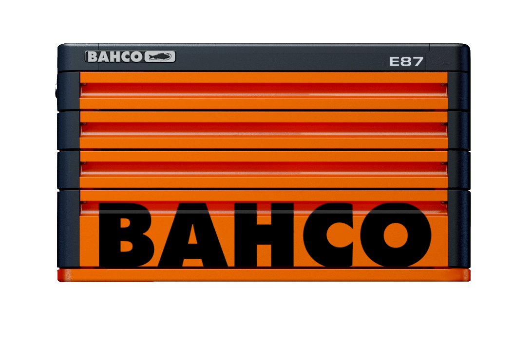 Bahco - Bahco 1487K4 Premium E87 Storage HUB Top Chest with 4 Drawers - Bahco E87 orange toolbox with logo. - imagen 2