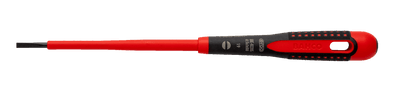 Bahco - Bahco ERGO™ VDE Insulated Slotted Screwdriver 3.0 x 100mm - Red and black insulated flathead screwdriver.