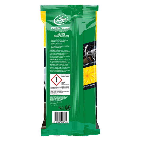 Turtle Wax Fresh Shine Matt Wipes, Citrus (Pack of 24) – – Now available at MTN Shop UK.