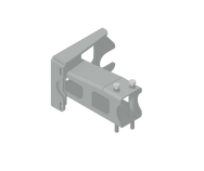 Gray metal bracket on a white background