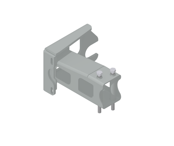 Gray metal bracket on a white background