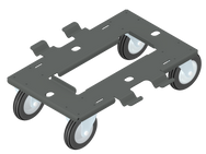 Black dolly with wheels on a white background