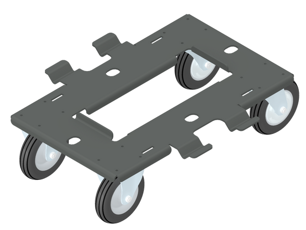 Black dolly with wheels on a white background