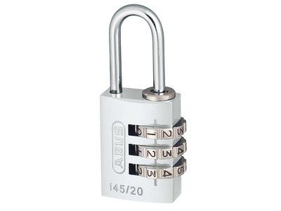 ABUS Mechanical  145/20 20mm Aluminium Combination Padlock Silver 46574