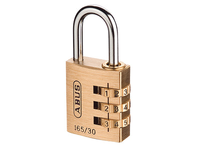 ABUS Mechanical  165/30 30mm Solid Brass Body Combination Padlock (3-Digit) Carded