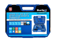 BlueSpot Tools 1/2in, 3/8in & 1/4in Metric Socket Set, 120 Piece – – Now available at MTN Shop UK.