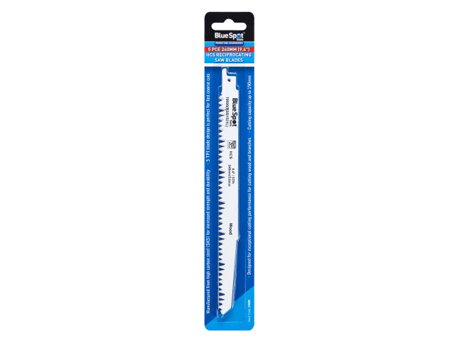 BlueSpot Tools HCS Reciprocating Saw Blade 240mm x 5 TPI Pack of 5 – – Now available at MTN Shop UK. - imagen 2