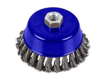 BlueSpot Tools Twist Knot Cup Brush 100mm M14 X 2 – – Now available at MTN Shop UK.