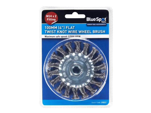 BlueSpot Tools Flat Twist Knot Wire Wheel 100mm M14 X 2 – – Now available at MTN Shop UK. - imagen 2