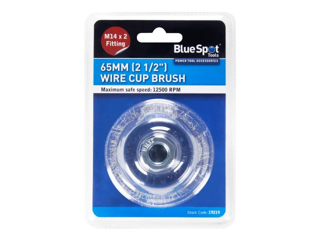 BlueSpot Tools Steel Wire Cup Brush 65mm M14 X 2 – – Now available at MTN Shop UK. - imagen 2