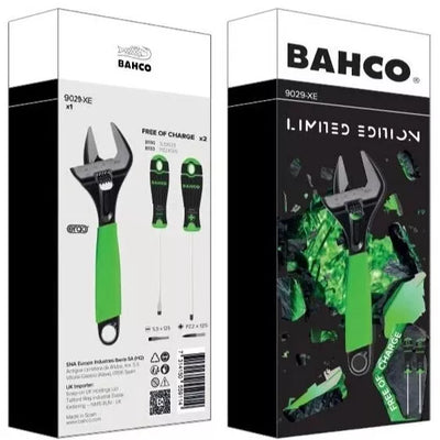 Bahco - Bahco 9029GTP Phosphate Green ERGO™ Adjustable Wrench 170mm + 2 Free Screwdrivers - Bahco adjustable wrench and screwdrivers, limited edition set.